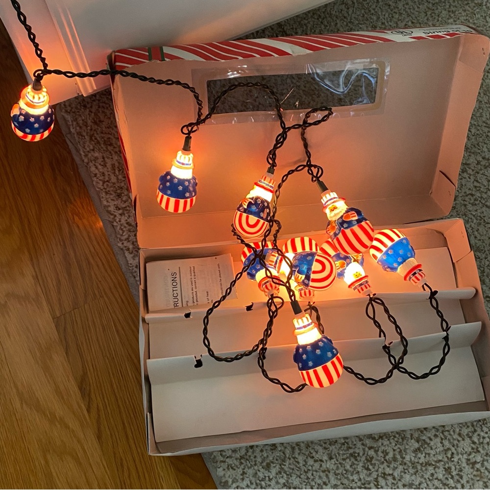 Patriotic Light Up Plastic 10 Uncle Sam lights 4th of July